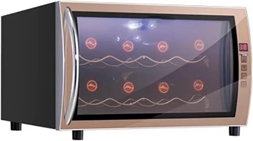 TT-YEC, Winiarnia elektryczna, 12 butelek, 2 strefy temperaturowe, kompaktowa, mała piwnica z winem miniaturowym, z oświetleniem wnętrz i sterowaniem cyfrowym