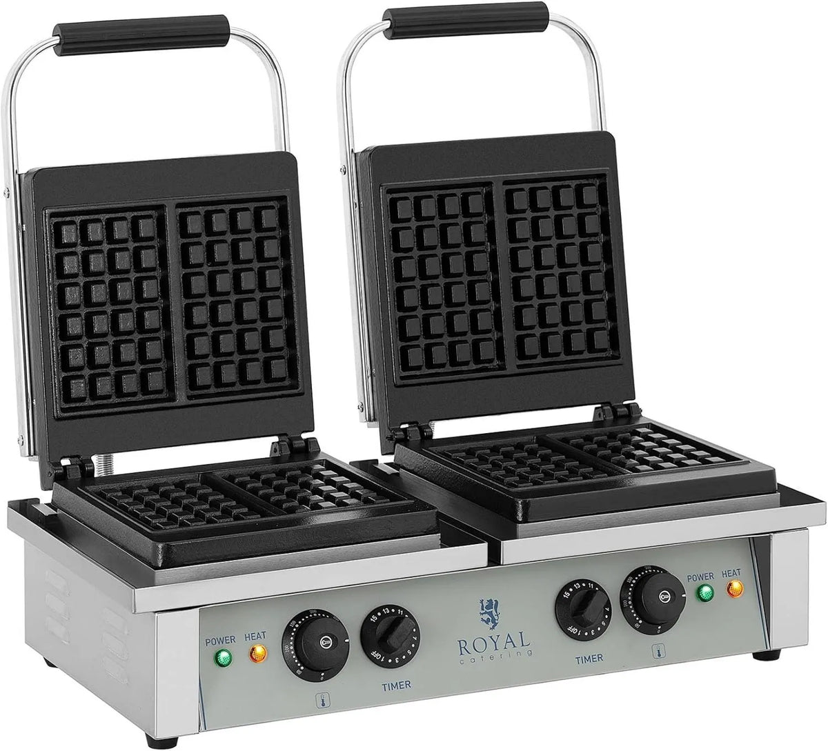 Royal Catering gofrownica / opiekacz, RCWM- 4000- E Gaufres maszyny, gofry elektryczne, 37x62, 5x50 cm, 2000 W, 17 cm, zegar, remont, odlewane żelazo RCWM-4000-E