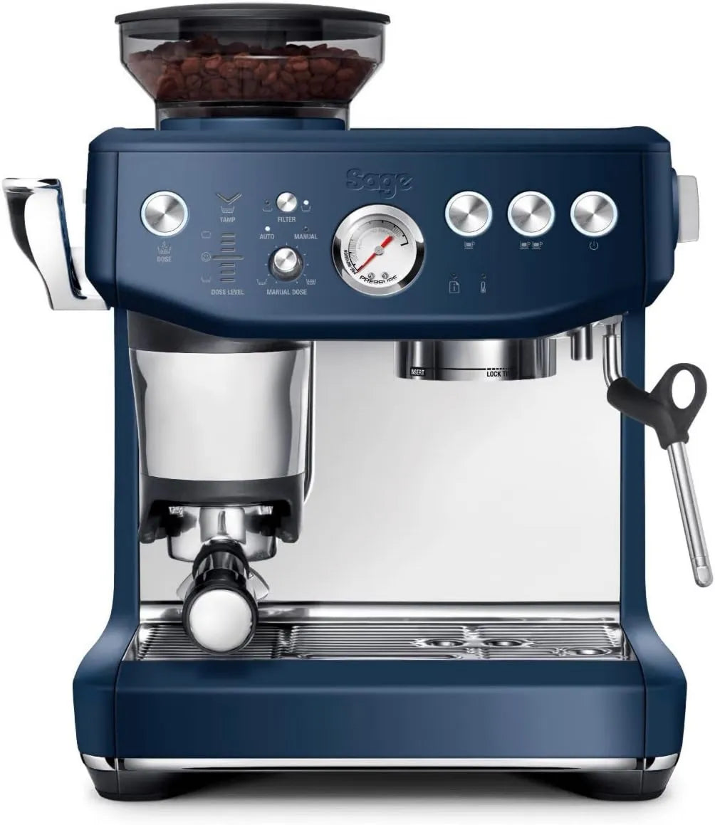 Sage automatyczny ekspres do kawy, elektryczny ekspres do kawy, Niebieski, Stożkowe stożkowe Mydło 25 Ustawienia, Barista Express Impress