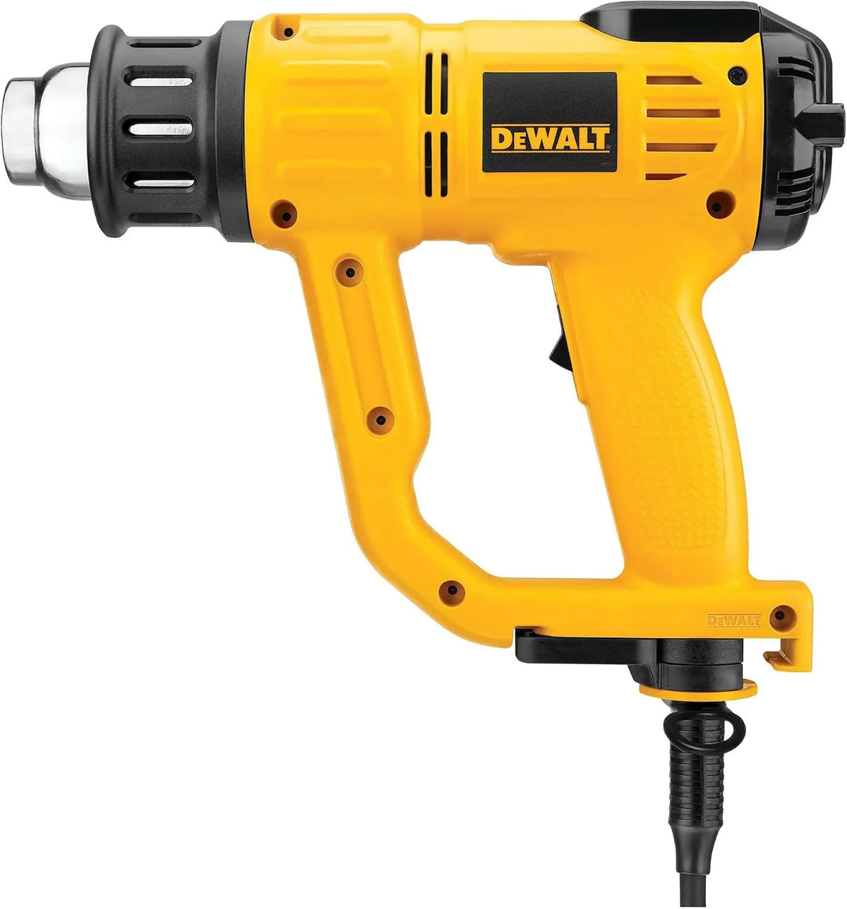DEWALT, D26414-QS 230 V pistolet na gorące powietrze wyposażony w ekran LED, do kontroli temperatury i kompaktowej konstrukcji do profesjonalnego stosowania