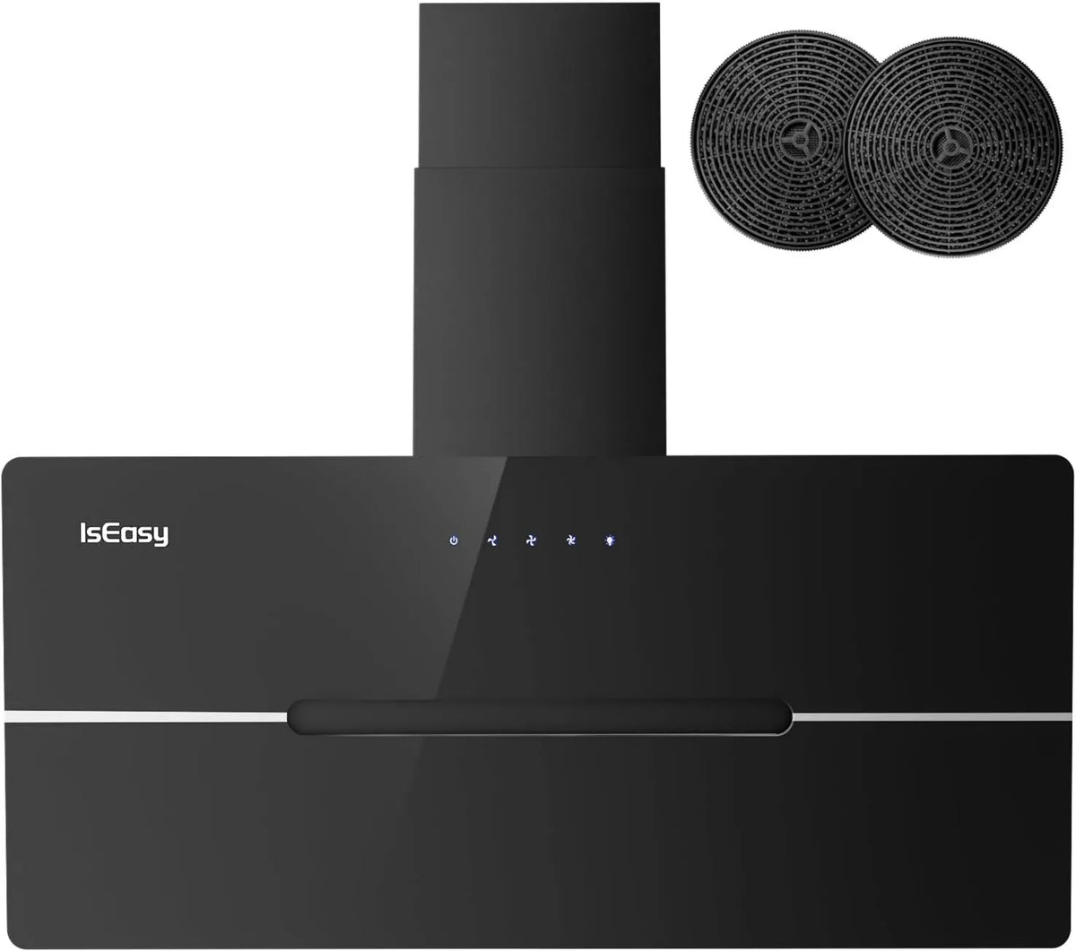 IsEasy okap kuchenny, 90 cm, 578 m3 / h, 58 dB, klasa energetyczna A, 3 prędkości, tryb ewakuacji, czarny m3/h