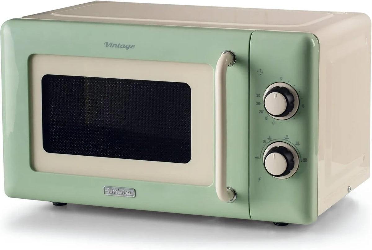 Ariete, kuchenka mikrofalowa, 20 l, 800 W, minutnik, rozmrażanie, zielony, 5 poziomów mocy, 30 minut minutnik, sygnał end- of- gotowania, idealny do