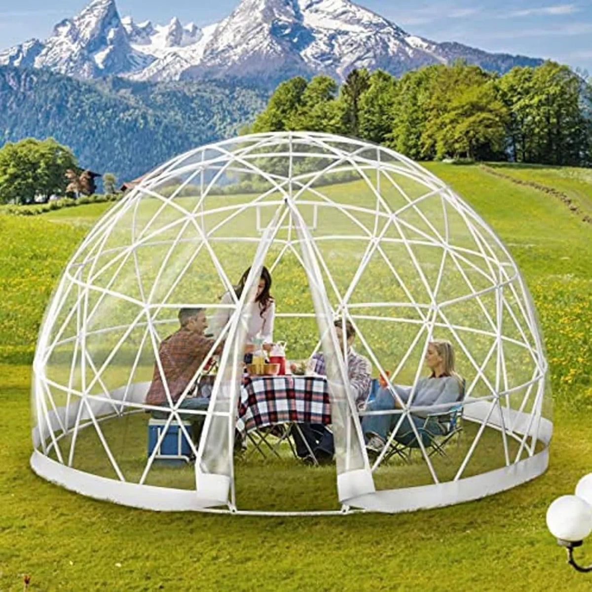 Namiot kopułowy, 9,9 m², 40 kg, 107 m², geodezyjna kopuła bąbelkowa z przezroczystą osłoną PCW do użytku na zewnątrz