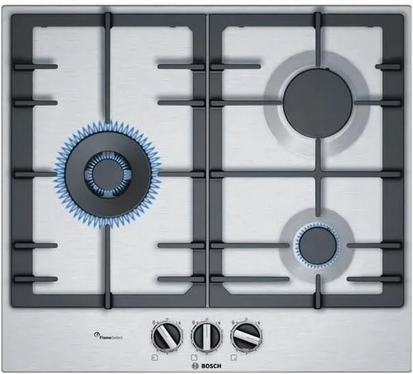 Bosch PCC6A5B90 płyta gazowa, 60 cm, 4,0 kW, stal nierdzewna, Seria, z kontrolą płomienia