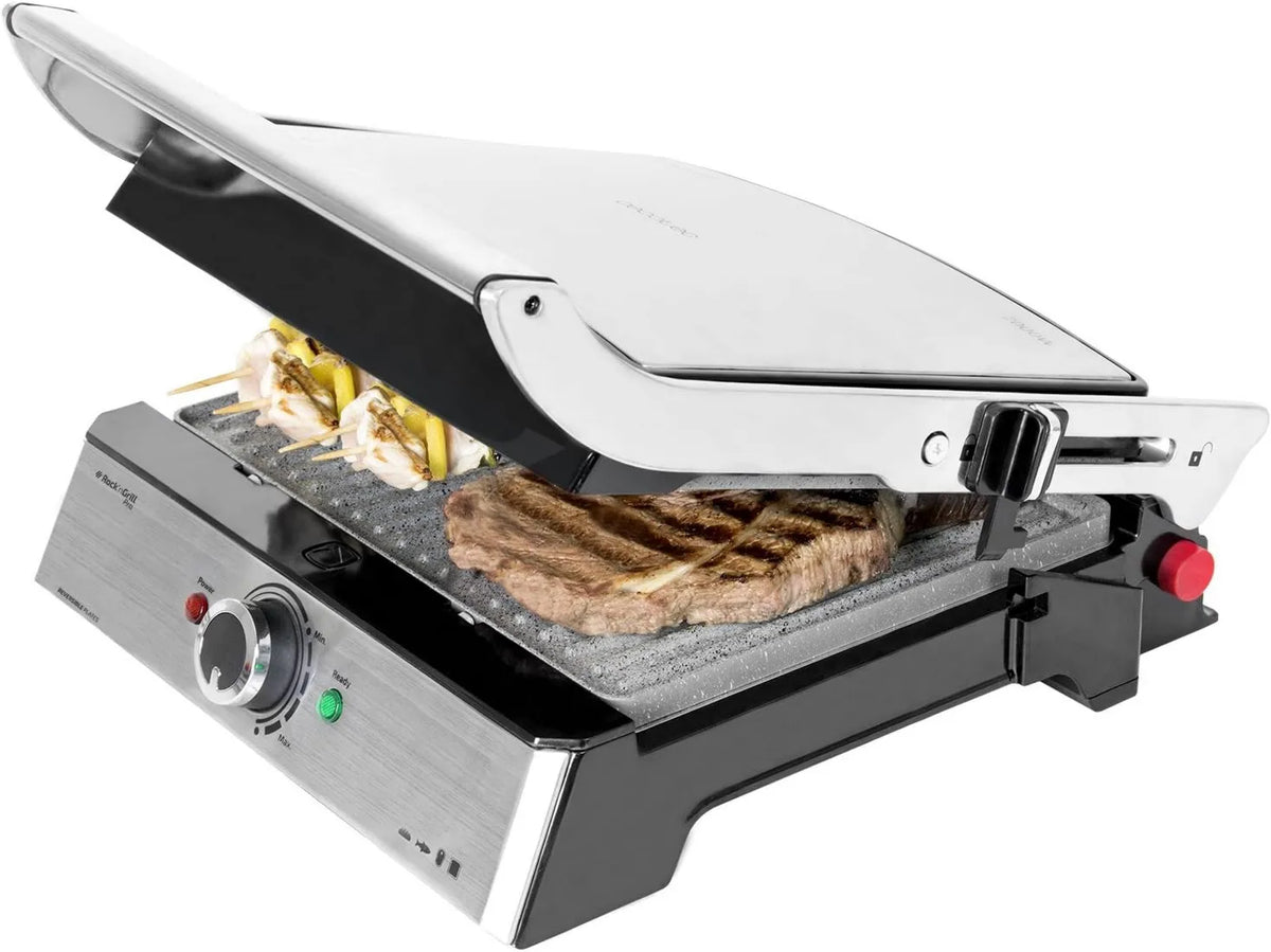 Cecotec grill elektryczny, Grill, 34 x 23 cm, 23 cm, zdejmowana, stal nierdzewna