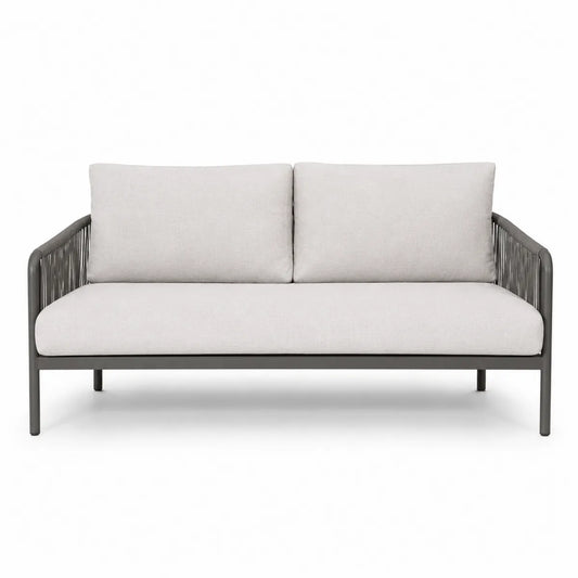 Sofa ogrodowa dwuosobowa aluminiowa z poduszkami z pianki poliuretanowej 150 cm