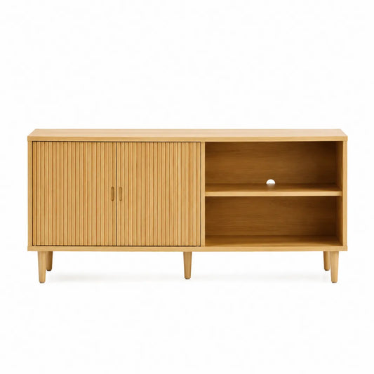 Szafka RTV dębowa 120x40x50 cm z półkami i drzwiami