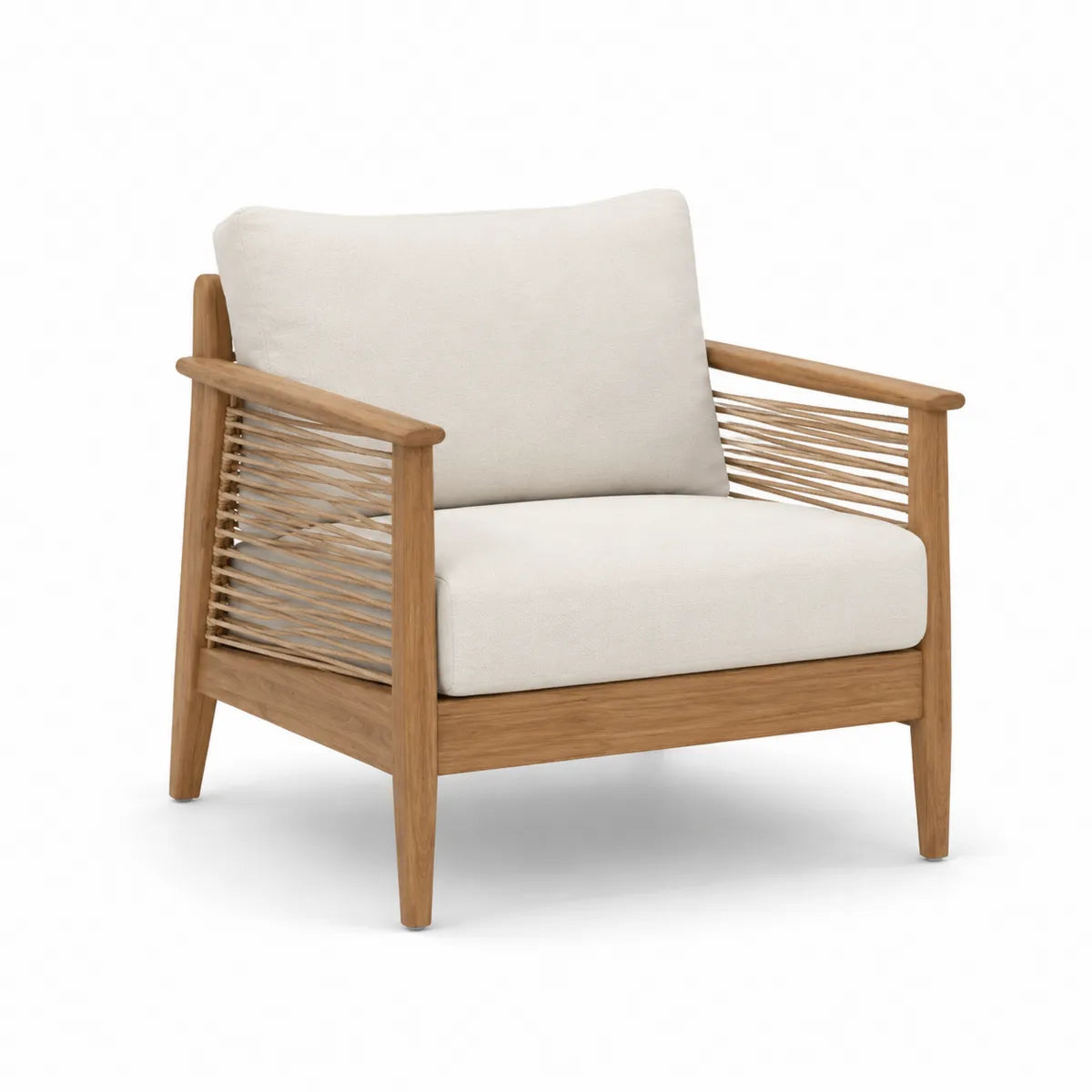 Fotel ogrodowy drewno akacjowe kremowy 80cm