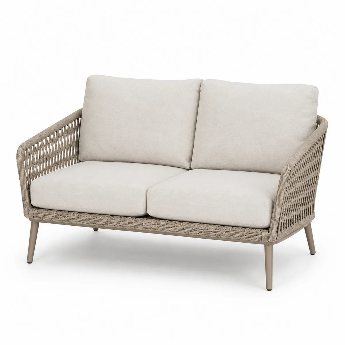 Dwuosobowa sofa z aluminium, poliestrem i technorattanem 150cm