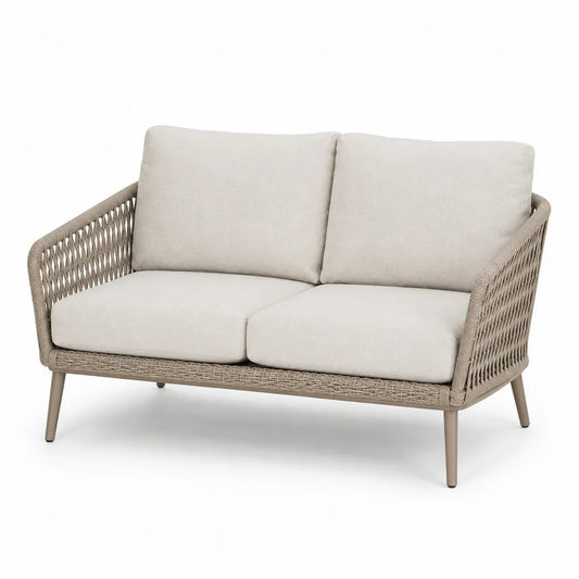 Dwuosobowa sofa z aluminium, poliestrem i technorattanem 150cm