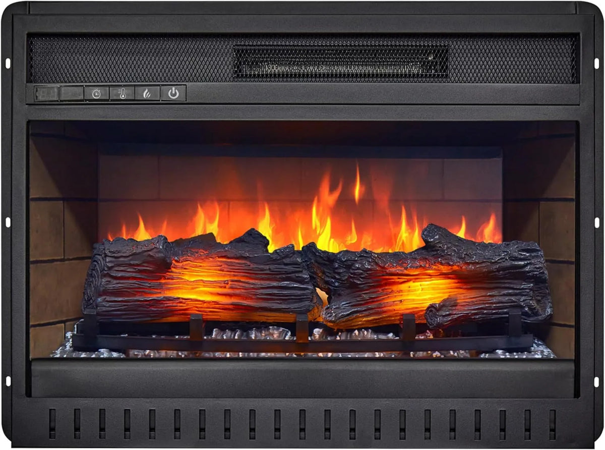 ArtiFlame kominek elektryczny, Grzejnik elektryczny AF22, 1800 W, wbudowany, termostat, stal nierdzewna, kominek Wstaw Elektryczny Built- in