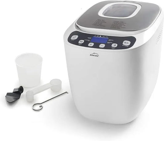Suinga, Chleb, 550 W, 12 programów i specjalne bez glutenu, maszyny do wyrobu chleba, ciasto, ekran LCD, biały, PFOA-free