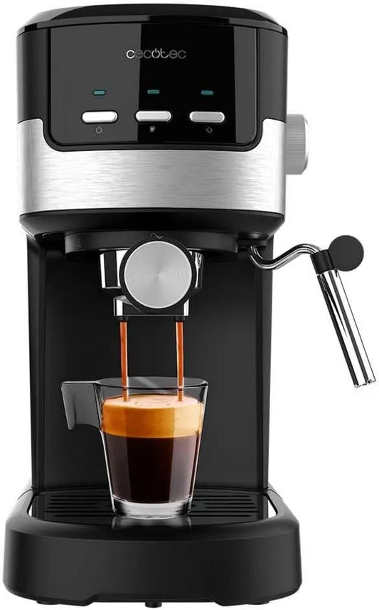 Cecotec ekspres ciśnieniowy, 1100 W, 20 bar, regulacja ustawień, funkcja pary, Kompaktowy ekspres do kawy Espresso Power Espresso 20 Pecan. 1100 W