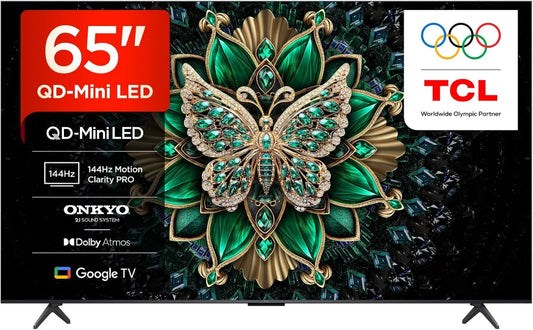 TCL telewizor, Google 65C6K 4xHDMI Smart TV, 165 cm, 3840 × 2160, 144 Hz, 4 HDMI, TV, 4K UHD, QLED, Wi-Fi, Dolby Vision