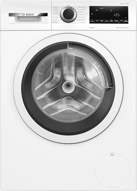 Bosch pralko-suszarka, WNA13470 Pralka, 8 kg, tłumik, mycie i suszenie 60 'w 60 minut, 1400 obr. / min, optymalne suszenie AutoSuchy, EcoSilence Drive