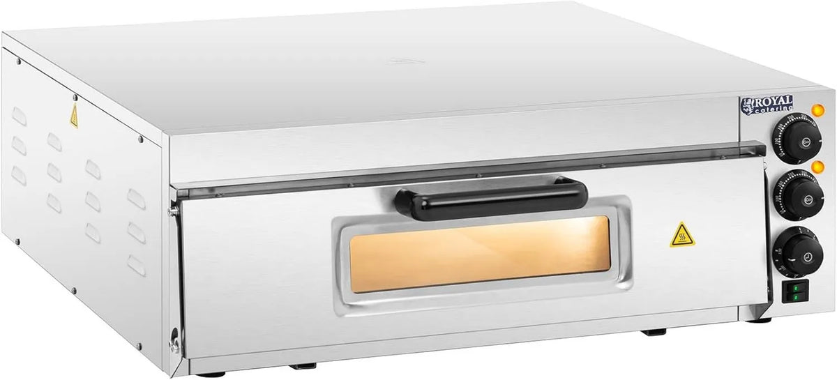Royal Catering piec do pizzy, RCPO- 2000- 60-1, 60 cm, 230 V, licznik czasu, profesjonalny, catering, szkło, stal nierdzewna, skrzynka ze stali nierdzewnej, 350°C, Pizza Ø RCPO-2000-60-1