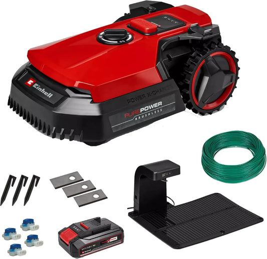 IPX5 FREELEXO 500 kosiarka, 500 m², 2,5 Ah, sterowanie WiFi, Einhell Power X-Change robot kosiarka, sterowana aplikacją, aktualizacje Over-the-Air