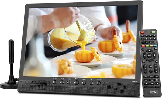 DVB-T2 telewizor Smart TV, 14,0', 1366 x 768, zdalne sterowanie, KCR Przenośny telewizor 14,0', akumulator do ponownego ładowania, gniazdo słuchawkowe