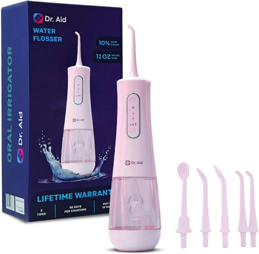 Dr. Aid, Ładowarka IPX8, filtr, przenośny, system filtracji wody pitnej, elektryczny hydropulent dentystyczny, 340, 2 g, IP65, duży zbiornik, bezprzewodowy