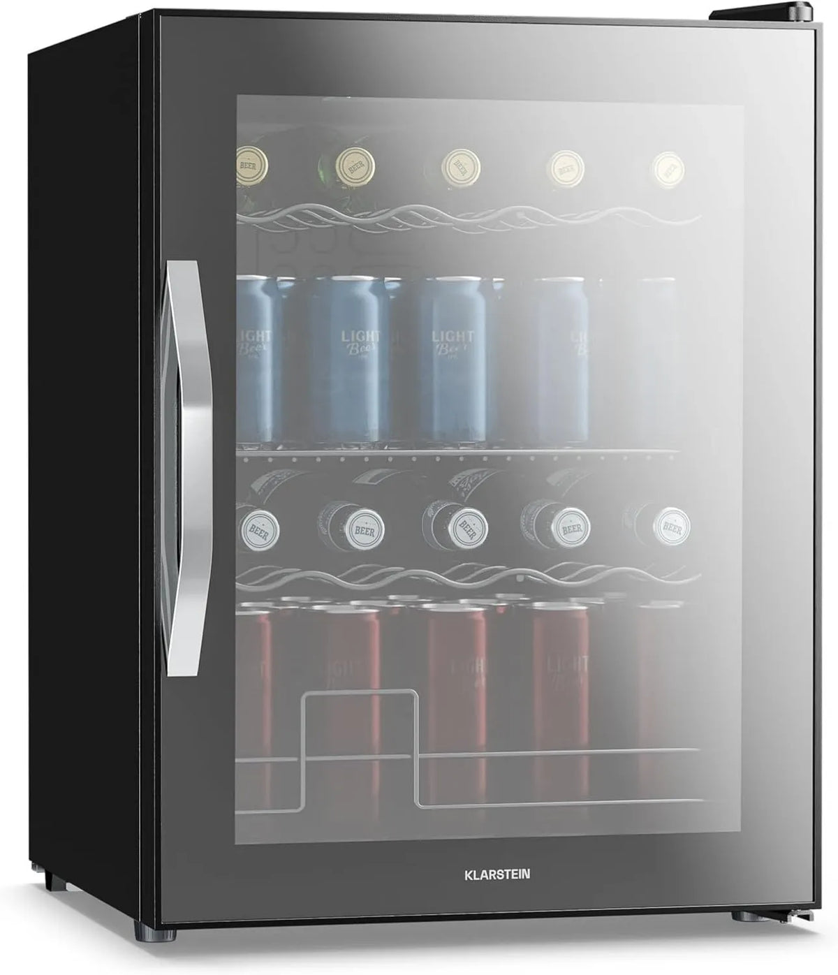 KLARSTEIN chłodziarka do napojów, Lodówka, 60 l, 0 do 13°C, zdejmowana, LED, Regulowana temperatura, Mini lodówka Napoje, Kompaktowy projekt