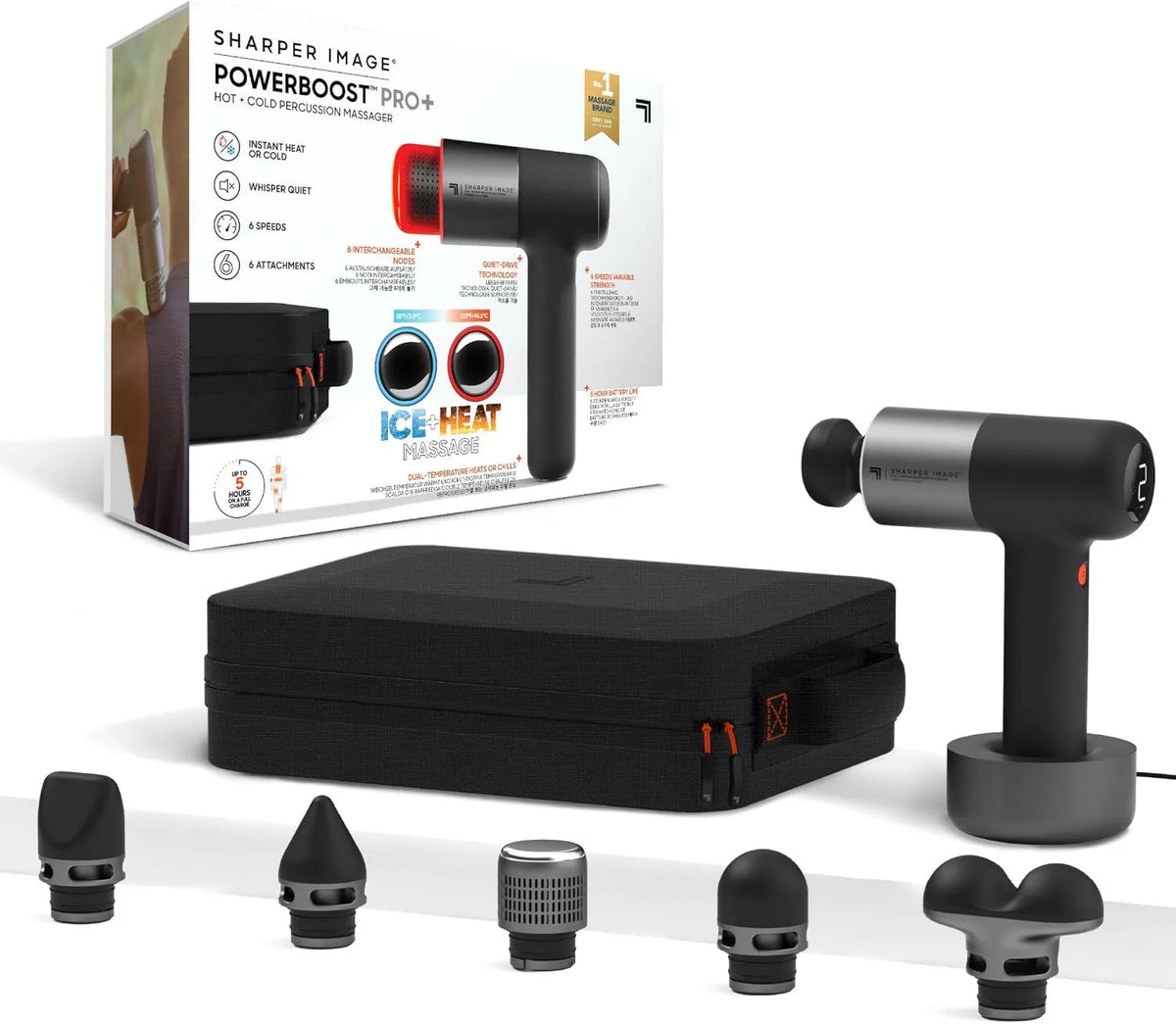 Sharper Image, Gorące i zimne, Powerboost Pro Dual Node Masage Gun, IMAGE