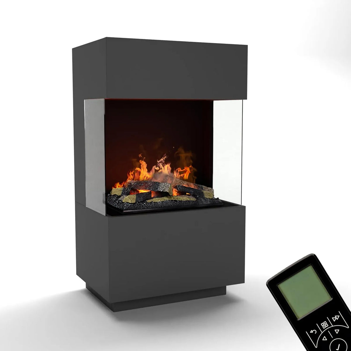 Palenisko ogrodowe, 55x96x40 cm, zdalne sterowanie, GLOW FIRE Komin stojący na parę wodną OGF 1 Mini, E-komin z realistycznym płomieniem LED 3D