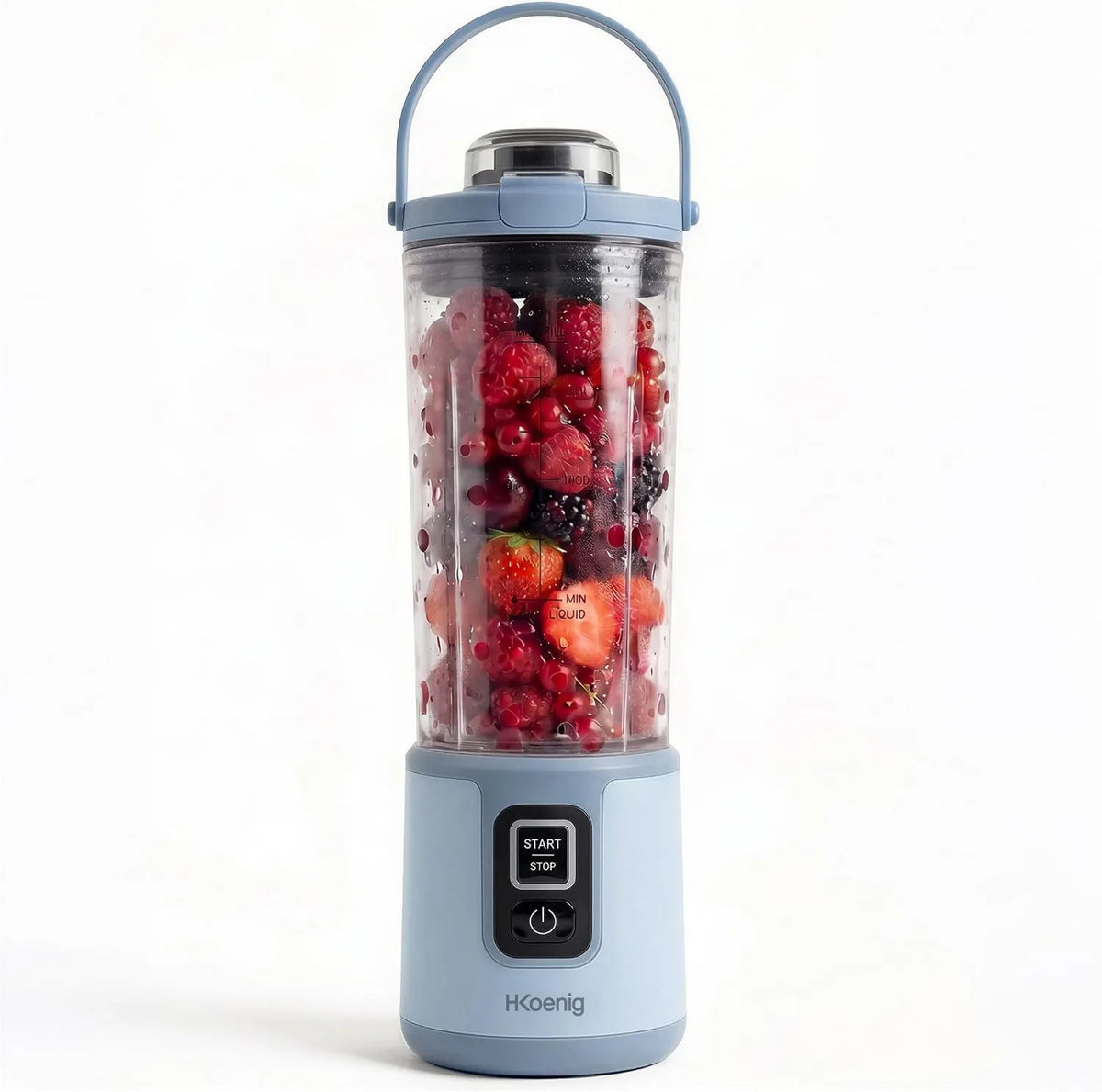 H.Koenig, Zmywarka, 110 W, C 3 MOOTH16, przenośne, USB, stal nierdzewna, niebieski, Smoothie Mixer bezprzewodowy 110 W z 6 ostrzami do Ier nierdzewny