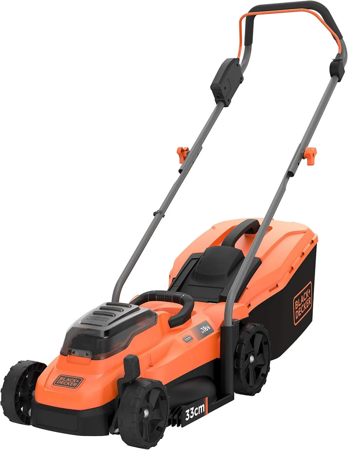 BLACK+DECKER, czarny+DECKER czarny+DECKER czarny+DECKER czarny+DECKER Czarna + Decker BCMW3318 L2-QW Ładowarka, 33 cm, 35 l, 18 V, 350 m, czarny, Ogród do 350 m²