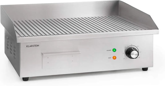 Klarstein grill elektryczny, 3000 W, 240 V, 50 Hz, funkcja grilla, elektryczna płyta grillowa, grill elektryczny ze stali nierdzewnej