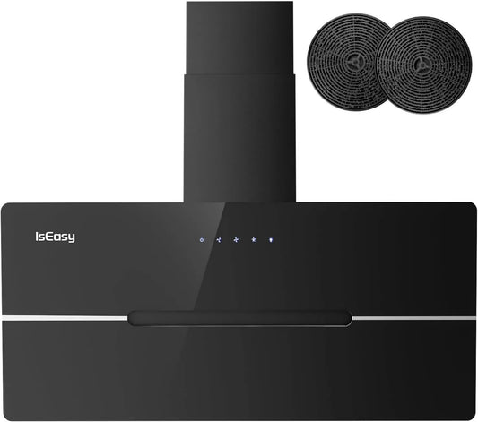 IsEasy okap kuchenny, 90 cm, 578 m3 / h, 58 dB, klasa energetyczna A, 3 prędkości, tryb ewakuacji, czarny m3/h