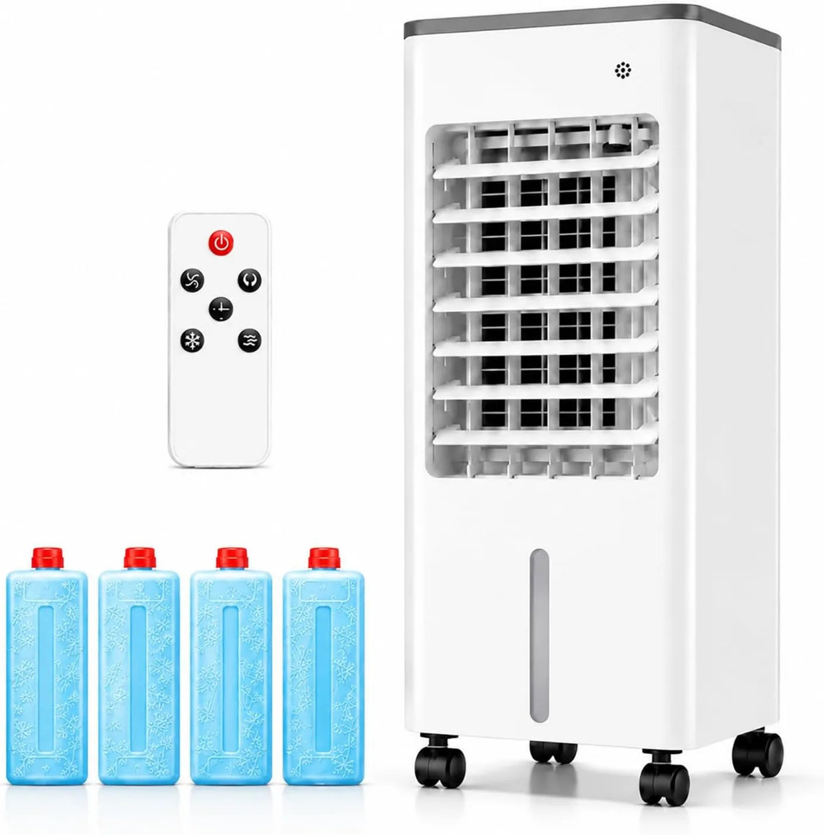 Derlvbak klimatyzator przenośny, Klimatyzator 2- 8h, 6 l, klasa energetyczna E, dotyk, zegar, oscylacja, duży zbiornik, 4 w 1, 4 bloki chłodzące 2-8h