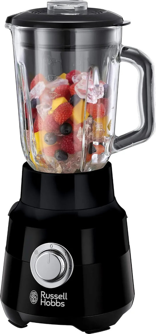 Russell Hobbs blender kielichowy, Blender, 1, 5 l, 650 W, zdejmowana, stal nierdzewna, czarna, 24722- 56, Miska szklana 1, 2 Speedy