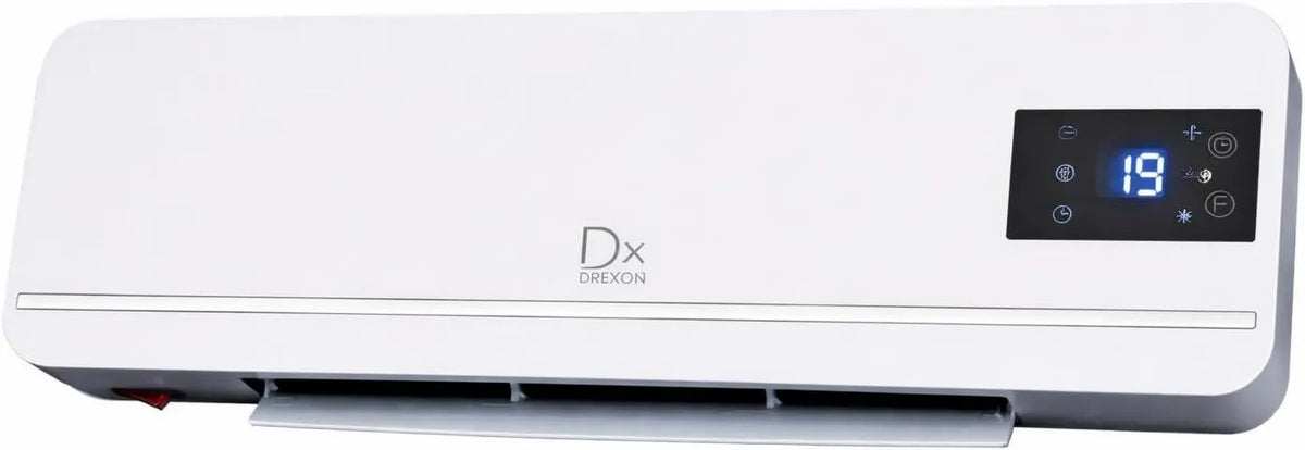 Drexon grzejnik elektryczny, Elektryczny grzejnik, 2000 W, instalacja ścienna, termostat cyfrowy, dioda LED