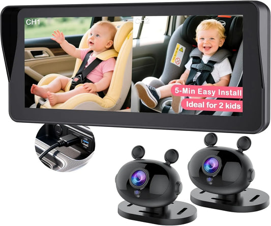 Wkzay, 1080p Kamera, USB, dziecko 2 dzieci: podzielony ekran, 6.9 cali