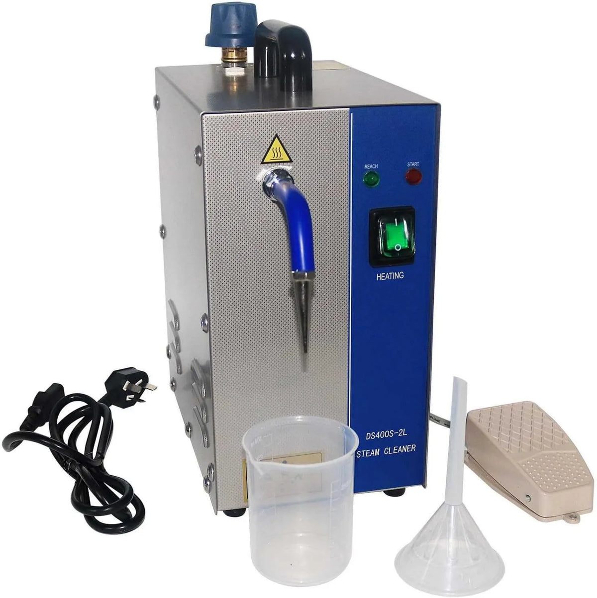 CUTANGELAR myjka parowa, Czyszczenie parowe 1300 W / 2600 W, 2 l, 1300 W, 2600 W, profesjonalne, stal nierdzewna, 135°C / 275 ° F, standard 2 l 1300 W/2600 W