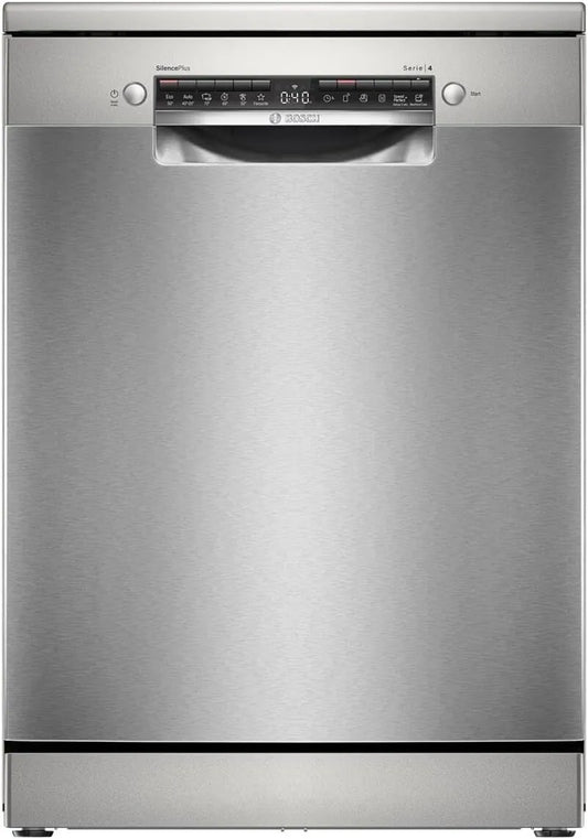 Bosch zmywarka, Serie 4 do naczyń SMS4EMI06E, 60 cm, stojąco-stojąca, stal nierdzewna, srebro