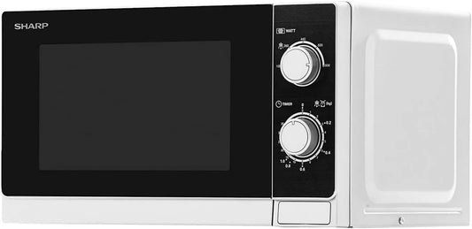 Sharp, R- 600WW Kuchenka mikrofalowa, 20 l, 800 W, biała mikrofalówka - Kuchenka mikrofalowa, czarna, rotacyjna, Comptoir R-600WW