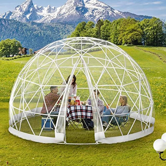 Namiot kopułowy, 9,9 m², 40 kg, 107 m², geodezyjna kopuła bąbelkowa z przezroczystą osłoną PCW do użytku na zewnątrz