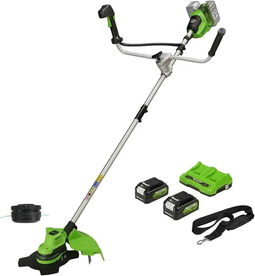 Greenworks rower, 38 cm, silnik bezszczotkowy, zasilanie akumulatorowe, GD24X2BCBK4x Akumulatorowa Kosa z Silnikiem Bezszczotkowym, Uchwyt Rowerowy