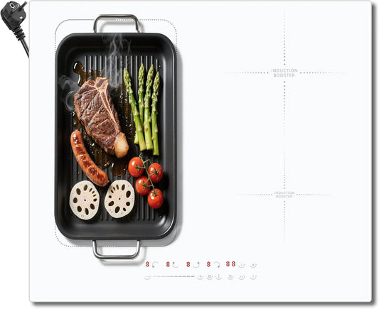 Cooksir płyta grzewcza, Płyta indukcyjna, 60 CM, 4 pola grzewcze, 3500 W, stół indukcyjny gotowania, Boost, dotyk, blokada, zwrotny, licznik, ciepłe uchwyty