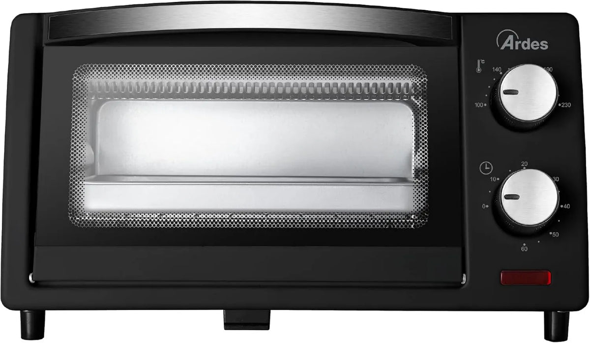 Ardes mini piekarnik, Piec elektryczny AR6211B, 10 l, licznik, termostat, czarny, - AR6211B Piekarnik elektryczny z 10 litrów pojemności z oświetleniem wewnętrznym