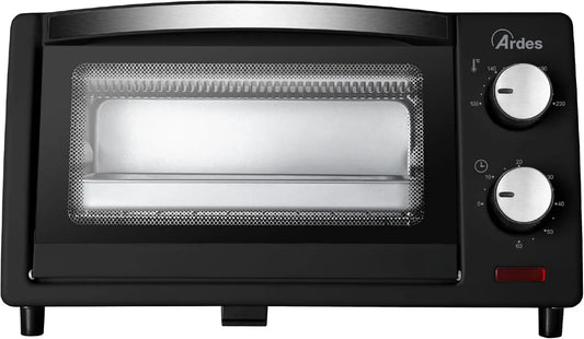 Ardes mini piekarnik, Piec elektryczny AR6211B, 10 l, licznik, termostat, czarny, - AR6211B Piekarnik elektryczny z 10 litrów pojemności z oświetleniem wewnętrznym