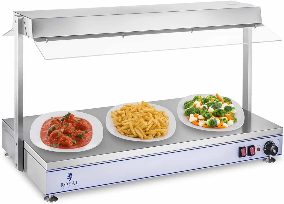 Royal Catering, Boczne jacuzzi RCHP- 100H, 1550 W, od 0 do 110°C, profesjonalne, catering, stal nierdzewna, 3 halogenowe lampy podgrzewane na górze RCHP-100H