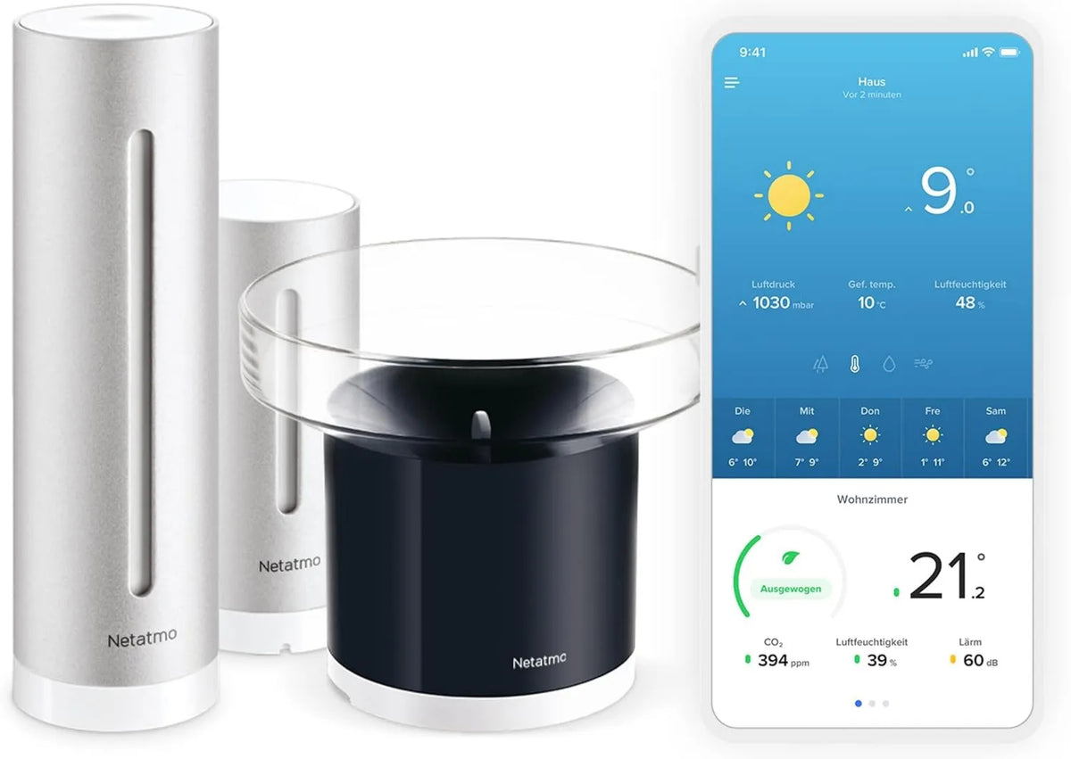 Netatmo, NRG01- WW Station, Termometr, Wsparcie, Bezprzewodowa stacja meteorologiczna, do użytku na zewnątrz, Instalacja ścienna, Czarny, dla Weather Station NRG01-WW